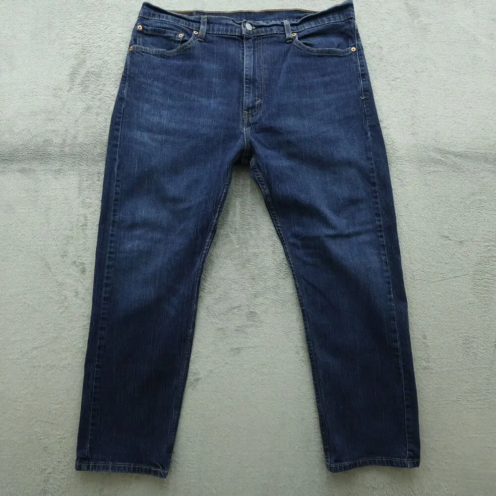 Levi's Jeans Mens 38x29 Blue 505 Straight Regular Fit Denim Dark Wash